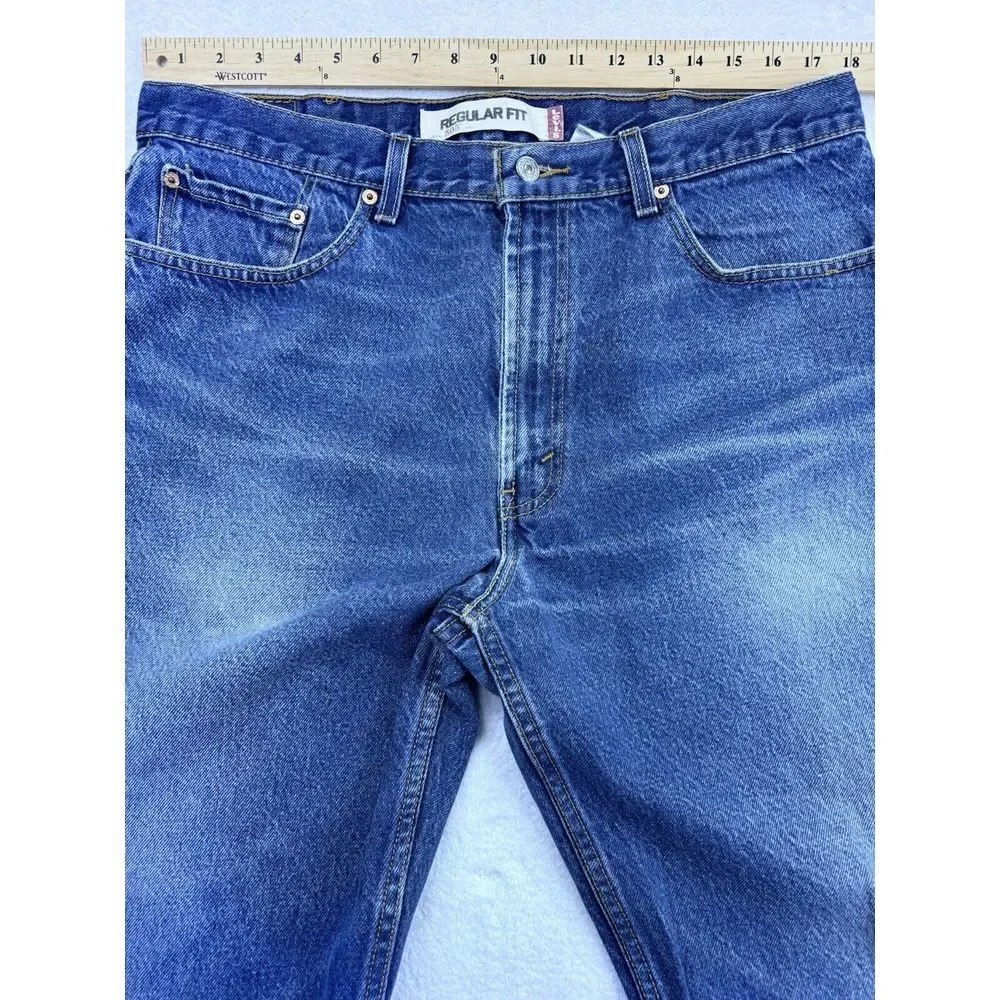 Levis 505‎ Regular Fit Blue Jeans Men Denim Straight 38Wx30L (36Wx30L Actual).